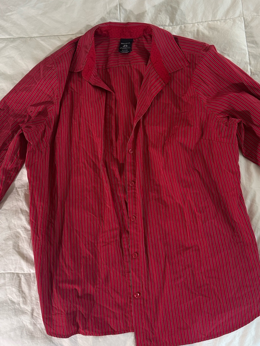George Red Pinstripe Dress Shirt